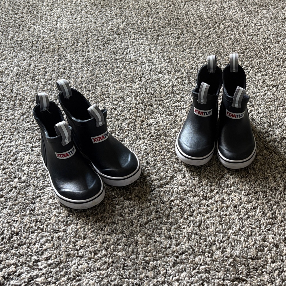 Xtratuf Kids Black and White Rain Boots